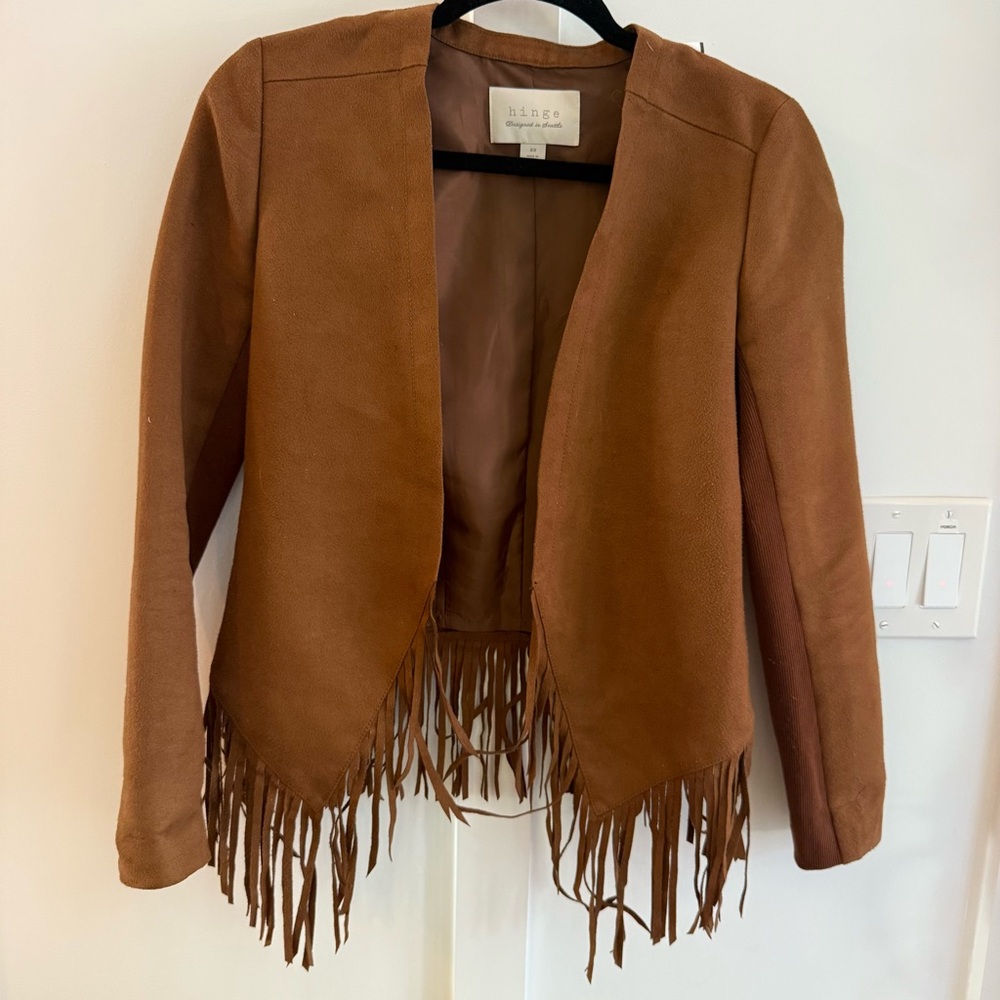 Hinge Tan Fringe Blazer for Women